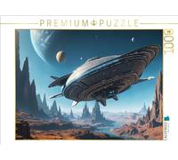 CALVENDO Puzzle atterrissage d'un OVNI sur planète extrasolaire | 1000 pièces de Ponte Taille 64x48cm Photo Puzzle pour des Heures heureuses
