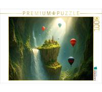 CALVENDO Puzzle Départ Le Long de la Cascade - Montgolfières dans Une Grotte géante | 1000 pièces de Ponte 64 x 48 cm Puzzle Photo pour des Heures heureuses