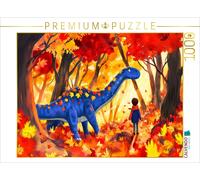 CALVENDO Puzzle Autumn mood with the dinosaur in the colorful forest | 1000 piec