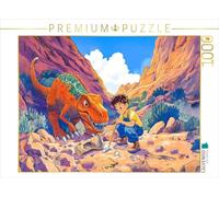 CALVENDO Puzzle Aventure avec Dinosaures - Amis Dinosaures | 1000 pièces de Taille de la Ponte 64 x 48 cm Puzzle Photo pour des Heures heureuses