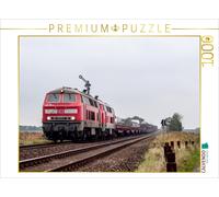 CALVENDO Puzzle Baureihe 218 mit Autozug in Klanxbüll 1000 Teile Puzzle quer | 1