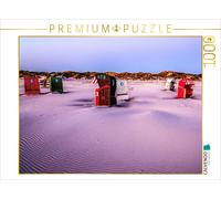 CALVENDO Puzzle Beach chairs after a stormy night before sunrise | 1000 pieces,