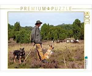 CALVENDO Puzzle Berger avec Un Troupeau de heidschnucken 1000 Pieces 64 x 48 cm from Siegfried Kuttig