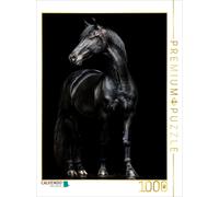 Puzzle · Élégance Noire - Chevaux Rappeur | 1000 pièces · Format assemblé 64 × 48 cm · CALVENDO Puzzle