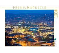 CALVENDO Puzzle Blick auf die Innenstadt von Stuttgart bei Nacht | 1000 Teile Le
