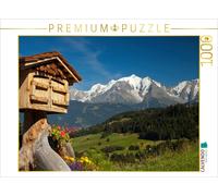 CALVENDO Puzzle Blick vom Dorf Cordon Auf das Mont-Blanc-Massiv 1000 Teile Puzzle quer 1000 Pieces 64 x 48 cm from Frauke Scholz
