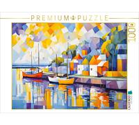 CALVENDO Puzzle Boats in the harbor in the evening sun | 1000 pieces, finished s