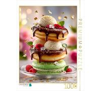 CALVENDO Puzzle Bonheur - Donuts et crème glacée | 1000 pièces - Taille de la Pose 48 x 64 cm - Puzzle Photo pour des Heures heureuses