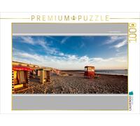 CALVENDO Puzzle Borkum, brouette de Bain au Coucher du Soleil, 1000 pièces, Taille de la Ponte, 64 x 48 cm, Photo Puzzle Image par A. Dreegmeyer