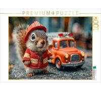 CALVENDO Puzzle Brave fire department squirrel in action | 1000 pieces, finished