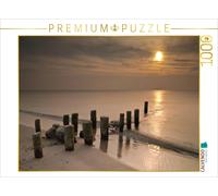 CALVENDO Puzzle Groynes sur la côte de la mer Baltique avec Le Coucher du Soleil 1000 Pieces 64 x 48 cm from Rico Ködder