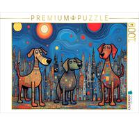 CALVENDO Puzzle Bunte Hunde - bunt und wild ist ganz normal | 1000 Teile Lege-Gr