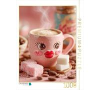 CALVENDO Puzzle Cacao Amoureux avec Bouche de Baiser - Motif rétro Mignon Plein de Charme | 1000 pièces Taille de la Pose 48 x 64 cm Puzzle Photo pour des Heures heureuses