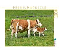 CALVENDO Puzzle Calf with its mother | 1000 pieces, finished size 25.2 × 18.9 in