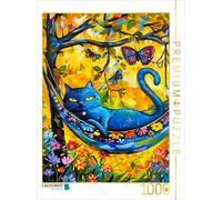 CALVENDO Puzzle Cat in the garden in the hammock | 1000 pieces, finished size 25