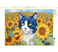 CALVENDO Puzzle Cat in the sunflower field | 1000 pieces, finished size 25.2 × 1