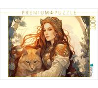 CALVENDO Puzzle Celtic princess with cat | 1000 pieces, finished size 25.2 × 18.