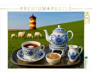 CALVENDO Puzzle Cérémonie du thé de la Frise Orientale avec des Nuages | 1000 pièces Taille de la Pose 64 x 48 cm Puzzle Photo pour des Heures heureuses