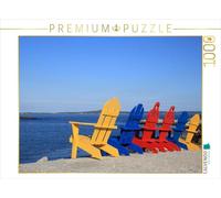 CALVENDO Puzzle Chaises colorées sur la Plage, Canada 1000 pièces Taille de la Pose 64 x 48 cm Photo Puzzle Image par Willy Matheisl