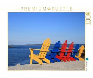 CALVENDO Puzzle Chaises colorées sur la Plage, Canada 1000 pièces Taille de la Pose 64 x 48 cm Photo Puzzle Image par Willy Matheisl