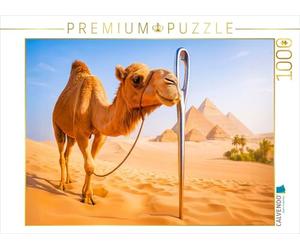 CALVENDO Puzzle Chameau et chas d'aiguille - Pas de Chance pour Les pachydermes | 1000 pièces - Taille de la Pose 64 x 48 cm - Puzzle Photo pour des Heures heureuses