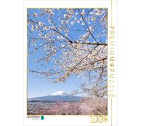 CALVENDO Puzzle Charming view of Mount Fuji during cherry blossom | 1000 pieces,
