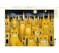 CALVENDO Puzzle Chats - Ronronnement sous Le Ciel étoilé - 1000 pièces - Taille de la Pose : 64 x 48 cm - Puzzle Photo pour des Heures heureuses