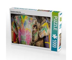 CALVENDO Puzzle Chevaucher Un éléphant au Fort d'Amber 1000 Pieces 64 x 48 cm from Uwe Bergwitz