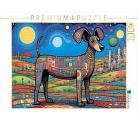 CALVENDO Puzzle Chien coloré - Le Bonheur Parfait à Quatre Pattes | 1000 pièces de Taille de la Ponte 64 x 48 cm Puzzle Photo pour des Heures heureuses