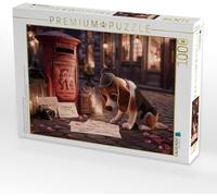 CALVENDO Puzzle Chien de détective à la Recherche de Traces Devant boîte aux Lettres Rouge | 1000 pièces de Ponte Taille 64 x 48 cm Puzzle Photo pour des Heures heureuses