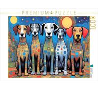 CALVENDO Puzzle Chiens colorés - Nous Sommes colorés et C'est Aussi Bien ! | 1000 pièces de Taille de la Ponte 64 x 48 cm Puzzle Photo pour des Heures heureuses