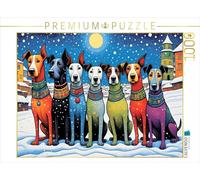 CALVENDO Puzzle Chiens colorés - Pattes Froides et cœurs Chauds - 1000 pièces - 64 x 48 cm