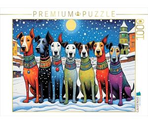 CALVENDO Puzzle Chiens colorés - Pattes Froides et cœurs Chauds - 1000 pièces - 64 x 48 cm