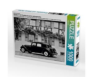 CALVENDO Puzzle Citroën 11 CV Traction Avant en Noir et Blanc 1000 Pieces 64 x 48 cm from Ingo Laue