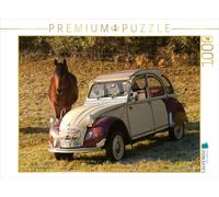 CALVENDO Puzzle Citroën 2 CV Dolly mit Pferd 1000 Teile Puzzle quer 1000 Pieces 64 x 48 cm from Meike Bölts