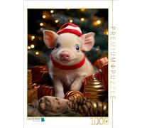CALVENDO Puzzle Cochon de Noël | 1000 pièces Taille de la Pose 48 x 64 cm Puzzle Photo pour des Heures heureuses