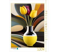 CALVENDO Puzzle Colorful tulips in a stylish vase created with AI | 1000 pieces,