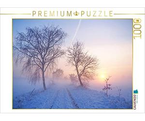 CALVENDO Puzzle Coucher de Soleil d'hiver dans Le Brouillard Meyenfelder Route 1000 pièces Taille de la Pose 64 x 48 cm Photo Puzzle Image par Christine Bienert