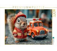 CALVENDO Puzzle Courageux écureuil de Pompiers en Utilisation | 1000 pièces de Taille de la Ponte 64 x 48 cm Puzzle Photo pour des Heures heureuses