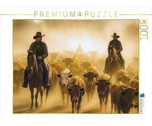 CALVENDO Puzzle Cowboys accompagnant Un Troupeau de bovins | 1000 pièces de Taille de Ponte 64 x 48 cm Puzzle Photo pour des Heures heureuses