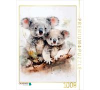 CALVENDO Puzzle Cuddly koala family in acrylic paint | 1000 pieces, finished siz