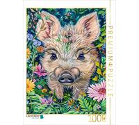 CALVENDO Puzzle Cute wild boar in the meadow | 1000 pieces, finished size 25.2 ×