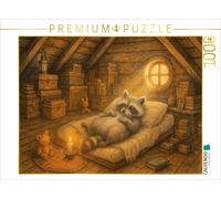 CALVENDO Puzzle Dachbodenträumer - The little raccoon | 1000 pieces, finished si