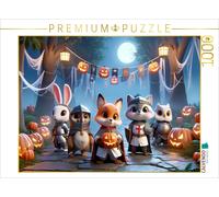 CALVENDO Puzzle Das Halloween-Fest im Ritterwald: Gruselspaß und Kürbisschnitzen