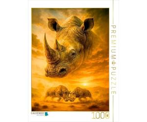 CALVENDO Puzzle de la Violence Primitive d'Afrique - Rhinocéros Large en Portrait | 1000 pièces - Taille de la Pose 48 x 64 cm - Puzzle Photo pour des Heures heureuses