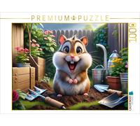 CALVENDO Puzzle Der Gärtner-Hamster und sein fröhliches Gartenparadies | 1000 Te