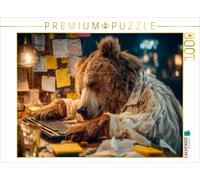 CALVENDO Puzzle Desk bear on break - Tired and charming at the same time | 1000