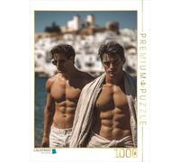 CALVENDO Puzzle Deux Hommes Sexy avec Pack de Six et lumière du Soleil sur Le Corps | 1000 pièces de Taille de la Pose 48 x 64 cm Puzzle Photo pour des Heures heureuses