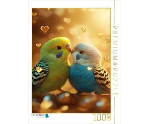 CALVENDO Puzzle Deux Perruches Amoureuses | 1000 pièces Taille 48 x 64 cm Photo Puzzle pour Heures de Bonheur