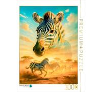 CALVENDO Puzzle d'harmonie Africaine - Zèbre dans la lumière des Bandes | 1000 pièces - Taille de la Ponte 48 x 64 cm - Puzzle Photo pour des Heures heureuses